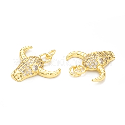 Rack Plating Brass Micro Pave Cubic Zirconia Pendants&nbsp;KK-C011-65G