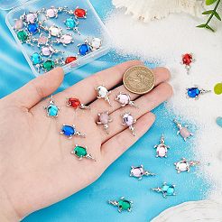 32本8色合金ペンダント  カメ  プラチナ/ローズゴールド  ミックスカラー  20.5x13x5.5mm  穴：2mm  4個/カラー&nbsp;FIND-PH0021-93
