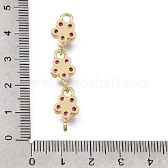 Brass Pave Cubic Zirconia Flower Connector Charms&nbsp;CU-E002-07G-06