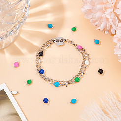 60Pcs 6 Colors 304 Stainless Steel Enamel Connector Charms&nbsp;STAS-DC0011-24