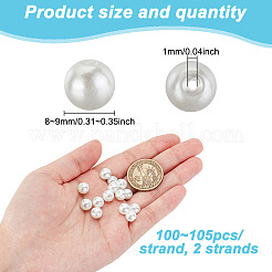 ホワイト  2mm  穴：8~9mm  約1個/連  100~105インチ&nbsp;HY-HY0001-05