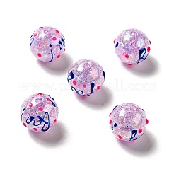 AB Color Transparent Crackle Acrylic Round Beads&nbsp;LS-OACR-A013-04C