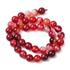 Natural Striped Agate/Banded Agate Bead Strands&nbsp;G-K155-B-10mm-01