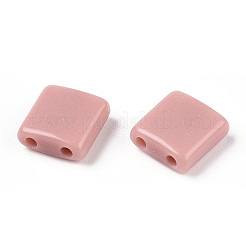 オペークアクリルスライドチャーム  正方形  ライトコーラル  5.2x5.2x2mm  穴：0.8mm.&nbsp;X-OACR-Z010-01V