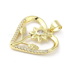 Rack Plating Brass Micro Pave Cubic Zirconia Pendants&nbsp;KK-C052-01G