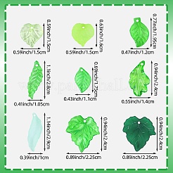 270Pcs 9 Styles Transparent Acrylic Pendant&nbsp;OACR-SZ0001-43