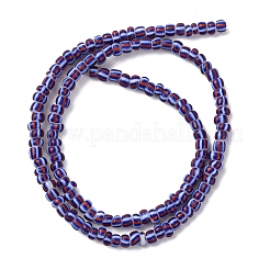 手作りランプワークビーズ連売り  3トーン  コラム  ダークスレートブルー  3~4.5x2~4mm  穴：0.8mm  約99~103個/連  15.35インチ（39cm）&nbsp;BLOW-K001-01A-16