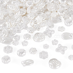 ABSプラスチックパール調ビーズ  混合図形  フローラルホワイト  9~17x9~16.8x4~8mm  穴：1.2~2mm  558個/セット&nbsp;KY-TA0001-52