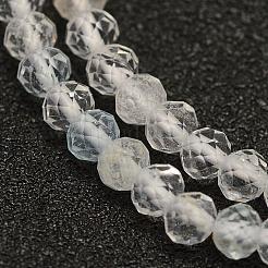 ナチュラルホワイトトパーズビーズ連売り  多面カット  ラウンド  2mm  穴：0.5mm  約210~220個/連  15.7インチ（40cm）&nbsp;G-F509-19-2mm
