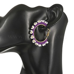 Glass Hoop Earrings&nbsp;EJEW-MZ00827-02