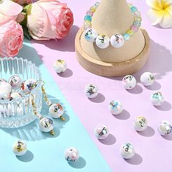 30Pcs 5 Styles UV Plating Iridescent Acrylic Beads&nbsp;OACR-SZ0001-91