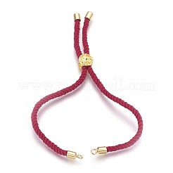 コットンコードブレスレット作り  真鍮パーツ  命の木とフラットラウンド  サクランボ色  8-5/8インチ（22cm）  穴：2mm&nbsp;KK-F758-03G