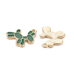 ラックメッキ合金ペンダント  カドミウムフリー＆鉛フリー  犬  シーグリーン  19.5x16x2mm  穴：1.6mm&nbsp;ENAM-S129-025-RS