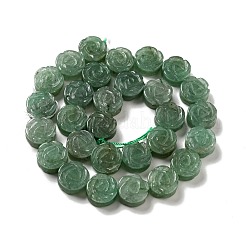 天然石グリーンアベンチュリンビーズ連売り  ローズ  14x6~8mm  穴：1.2mm  約28~29個/連  15.16''（38.5~41.5センチメートル）&nbsp;G-D475-01I