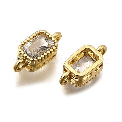 Real 18K Gold Plated Brass Micro Pave Cubic Zirconia Links Connectors&nbsp;ZIRC-L100-009G-07