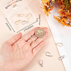 16Pcs 8 Style Brass Micro Pave Clear Cubic Zirconia Earring Hooks&nbsp;KK-BBC0012-30