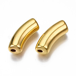 CCBプラスチックビーズ  カーブチューブ  ゴールドカラー  34.5x13x11mm  穴：3.5mm&nbsp;X-CCB-J029-34G-A