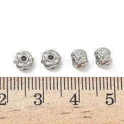 304ステンレススチールビーズ  キューブ  ステンレス鋼色  5.8x5.8x3.8mm  穴：1mm&nbsp;STAS-D204-18P