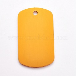 アルミペンダント  ペットタグ  長方形  オレンジ  50x29x1mm  穴：3.5mm&nbsp;LS-ALUM-WH0007-03A