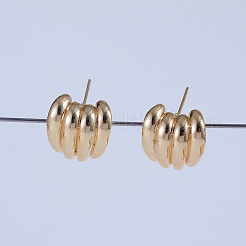 バナナ真鍮スタッドピアス  ゴールドカラー  14.3x13.7mm&nbsp;GV0616