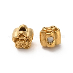 304ステンレススチールビーズ  花  イオンプレーティング（ip）  18KGP本金メッキ  6x6x5.5mm  穴：1.8mm&nbsp;STAS-D204-15G