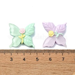 マカロンカラー不透明樹脂デコデンカボション  バラの花と蝶  ミックスカラー  19x20.5x6.5mm&nbsp;CRES-Q221-04A