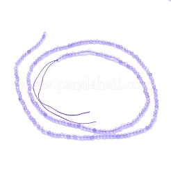 天然石アメジストビーズ連売り  多面カット  ラウンド  2mm  穴：0.6mm  約212個/連  15.35インチ（39cm）&nbsp;G-I279-E04-01