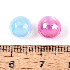 Uvメッキ樹脂ビーズ  模造キャットアイビーズ  虹色の  ラウンド  ミックスカラー  8mm  穴：1.6mm&nbsp;RESI-ZX018-8mm-23