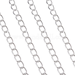 装飾チェーンアルミツイストチェーンカーブチェーン  溶接されていない  スプールで  銀  15x10x2mm  5 m /ロール&nbsp;CHA-TA0001-07S