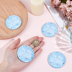 4Pcs It's My Birthday Tinplate Brooches&nbsp;JEWB-CN0001-12B