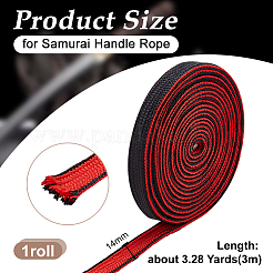 粗い合成繊維フィラメントリボン  レッド  1/2インチ（14mm）  約3.28ヤード（3m）/ロール&nbsp;DIY-WH0759-13A