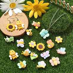80Pcs 16 Styles Opaque Resin Pendants&nbsp;RESI-CJ0004-48