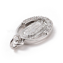 Brass Micro Pave Cubic Zirconia Pendants&nbsp;KK-C012-10P