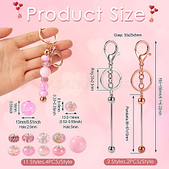 Valentine's Day DIY Beadable Keychain Making Kit&nbsp;DIY-TA0006-66