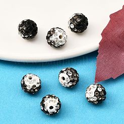 Two-Tone Color Handmade Polymer Clay Disco Ball Beads&nbsp;X-RB-R041-07