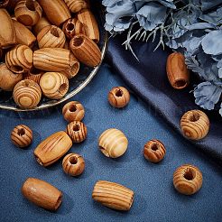 60Pcs 3 Style Wooden Beads&nbsp;WOOD-OC0001-93