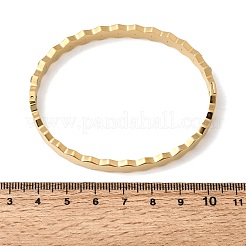 女性用304ステンレススチール＆ラインストーンバングル  ハニカム  イオンプレーティング（ip）  長持ちメッキ  ゴールドカラー  0.28インチ（0.7cm）  内径：2.46x2.03インチ（6.25x5.15cm）&nbsp;BJEW-H644-03G