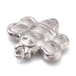 変色しにくい304ステンレススチールペンダント  ミツバチ  ステンレス鋼色  23x23x4.5mm  穴：2mm&nbsp;STAS-P252-02P