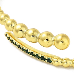 Brass Micro Pave Cubic Zirconia Cuff Bangles&nbsp;BJEW-E095-02G