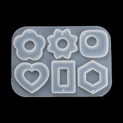 Flower Heart Hexagon DIY Pendant Silicone Molds&nbsp;DIY-E072-04B