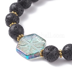 Natural Lava Rock Beads Oil Diffuser Stretch Bracelet&nbsp;BJEW-JB07246