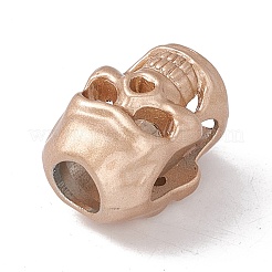 亜鉛合金コードの端部  エンドキャップ  クラスプ作り用  スカル  マットゴールドカラー  18.5x14x14mm  穴：6.3mmと9.5mm&nbsp;FIND-G027-01G