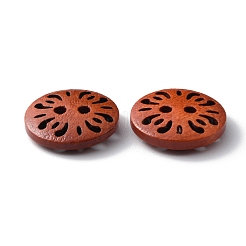 平丸 2つ穴 基本縫いボタン  ウッドボタン  サドルブラウン  18x4mm  穴：2mm&nbsp;FIND-WH0416-58B-01