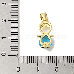 Rack Plating Brass Glass Pendants&nbsp;KK-P272-18B-G03