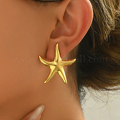 Stylish 201 Stainless Steel Starfish Stud Earrings&nbsp;ZQ5890