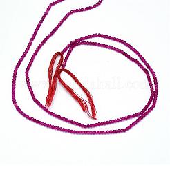 天然石ホワイトジェイドビーズ連売り  多面カット  染め  ラウンド  2.5x2mm  穴：0.5mm  約175個/連  13.3インチ（340mm）&nbsp;G-G914-2mm-06