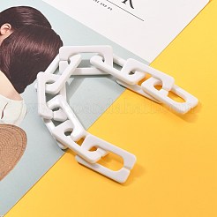 手作りの不透明なアクリルクロスチェーン  溶接されていない  ホワイト  43.5x23x4mm  約39.37インチ（1m）/連&nbsp;AJEW-JB00766-05