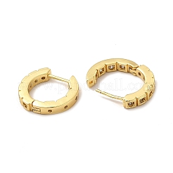 Clear Cubic Zirconia Square Hoop Earrings&nbsp;EJEW-G342-10G