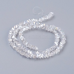 電気メッキガラスビーズセット  ABカラーメッキ  多面カット  三角形  クリアAB  3x4x3mm  穴：1mm  約125~135個/連  12.60~13.3インチ（32~34cm）&nbsp;EGLA-J146-4mm-AB01