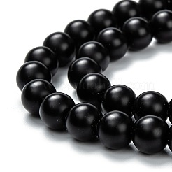 ナチュラルブラックオニキスビーズ連売り  染め＆加熱  艶消し  ラウンド  8mm  穴：2mm  約48~49個/連  14.45~14.76インチ（36.7cm）&nbsp;X-G-Z024-01B